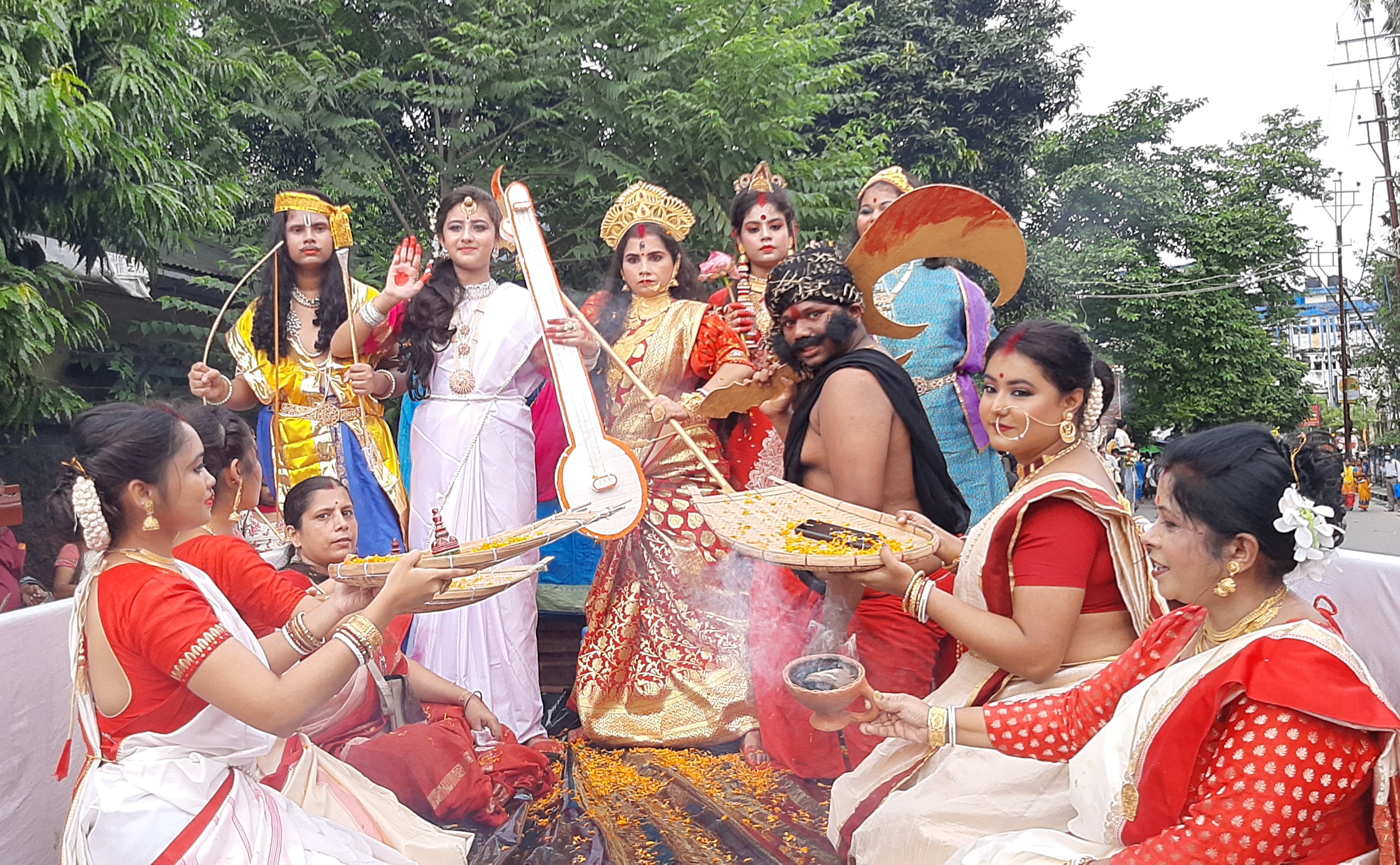 Procession in Siliguri for Durga Pujas UNESCO recognition