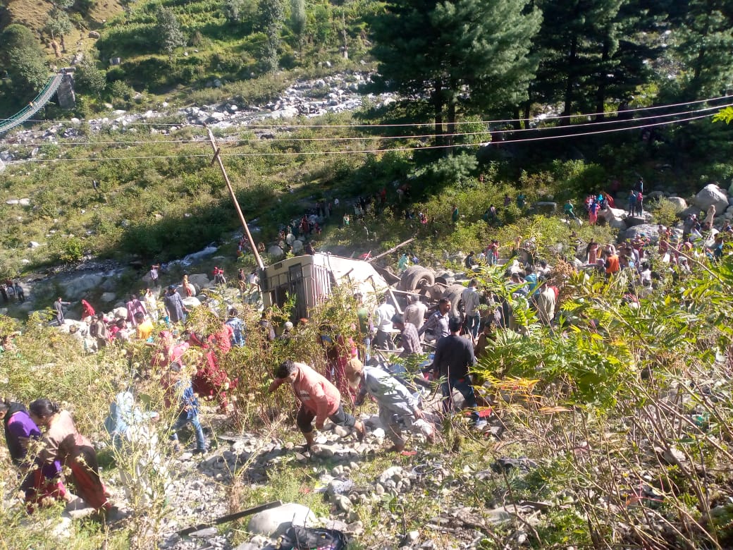 Road Accident in Poonch mini bus overturned