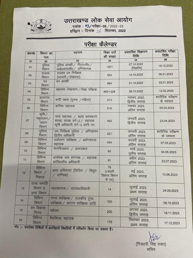 Additional calendar released for 23 exams