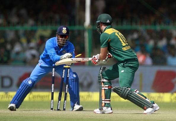 MS Dhoni stumps out a Protea batsman during 2015 home ODI series.