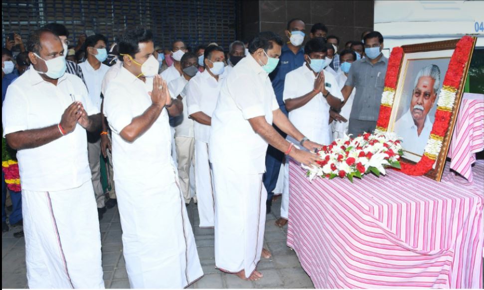 tamilnadu cm, governors condolence for minister doraikannu death